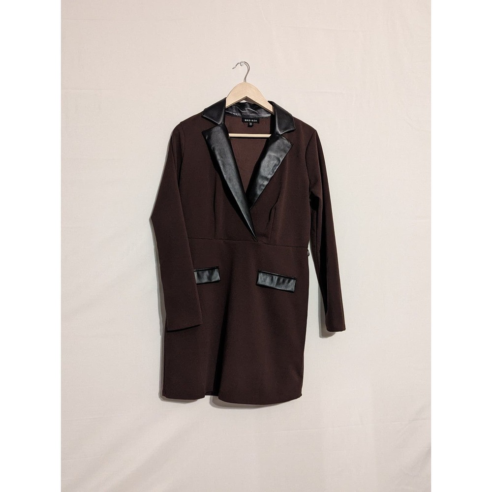 Max + ash NWT brown with black pleather business casual dress size large